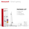 Honeywell h4 intelligent modern grey desk lamp with metallic finish adjustable arm and eye-caring color temperature lighting