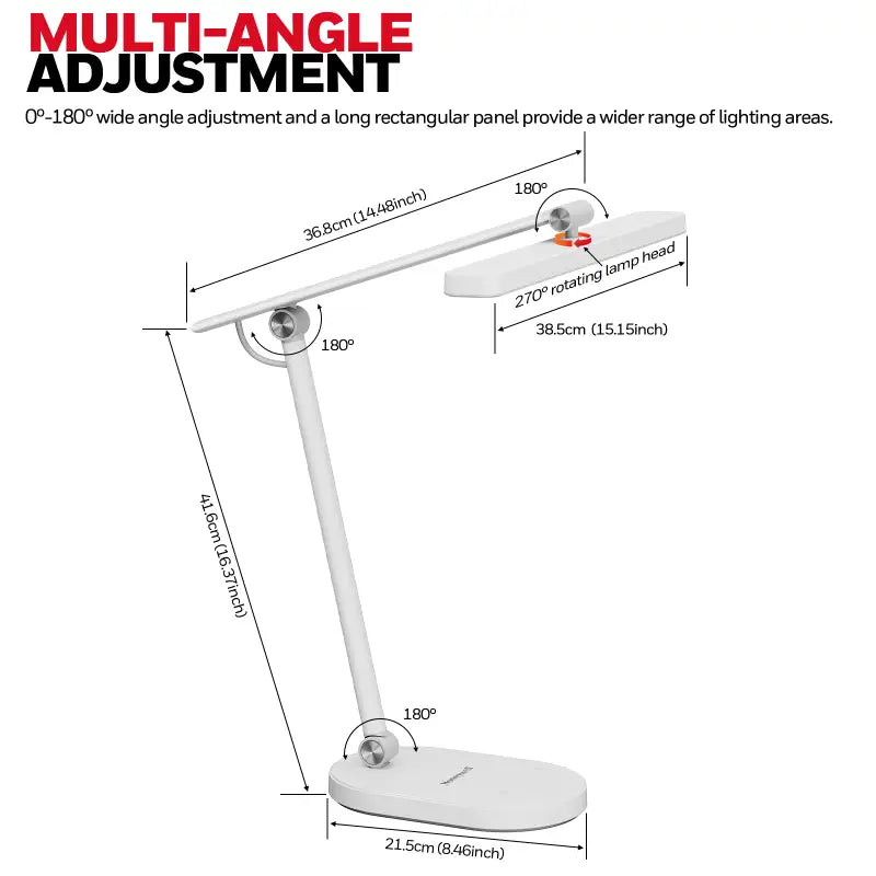 White honeywell h4 intelligent modern led desk lamp with adjustable angles and rotating head for versatile lighting and color temperature