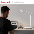 White honeywell h4 intelligent modern led desk lamp with adjustable arm and color temperature control