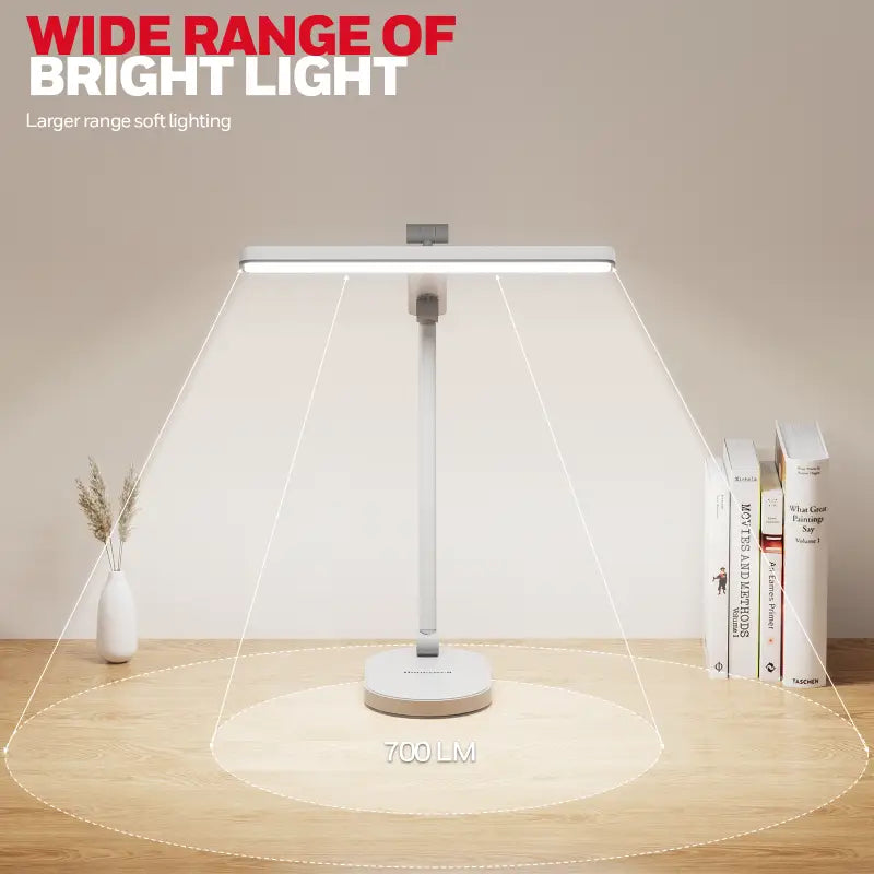 White honeywell h4 intelligent modern led desk lamp with sleek design and adjustable stand for color temperature control