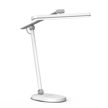 White minimalist honeywell h4 intelligent desk lamp with adjustable arm and color temperature control features