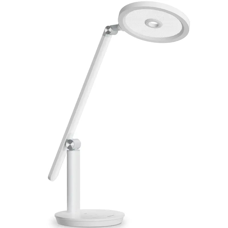 White adjustable led desk lamp honeywell h6 desk with circular light head and minimalist design for home office use