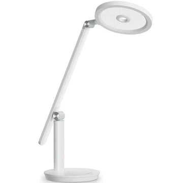 White adjustable led desk lamp honeywell h6 desk with circular light head and minimalist design for home office use