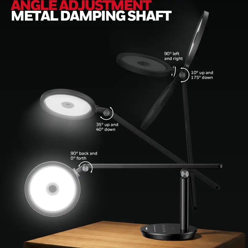 Black metal honeywell h6 desk lamp with adjustable angle and damping shaft design for home office task lighting