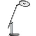 Modern gray metallic honeywell h6 desk lamp with circular led head and adjustable arm for home office use