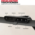 Black sleek touch screen control panel with illuminated icons on honeywell hj1 led architect desk lamp with clamp