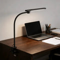 Black honeywell hwt-hj2 clip desk lamp with adjustable curved gooseneck and rectangular led light head