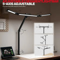 Black honeywell hj3 clip on desk lamp with adjustable led segmented light bars and clamp base for color temperature control