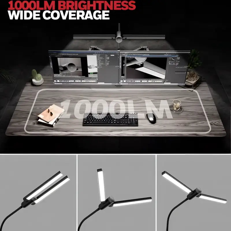 Honeywell hj4 dual-head led desk lamp with flexible gooseneck design and bright led lighting clamp attachment