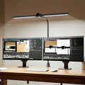 Modern black Honeywell HJ4 dual-head gooseneck led desk lamp with adjustable clamp and integrated led lighting