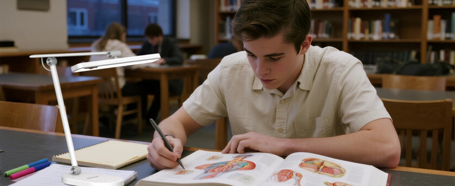 Honeywell HWT-H4 premium desk lamp with auto-dimming sensor and 108 LED array for serious students