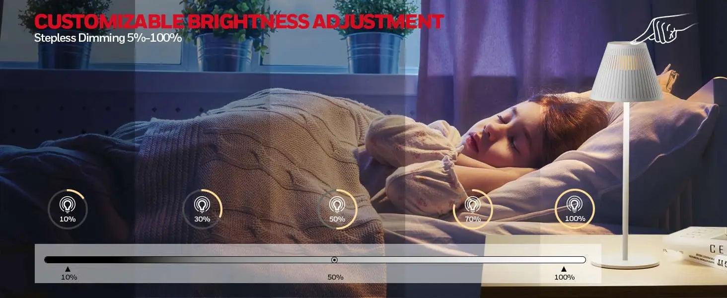 Honeywell table lamp showcasing 1000 lumens output and 3000K-6500K color temperature range adjustment