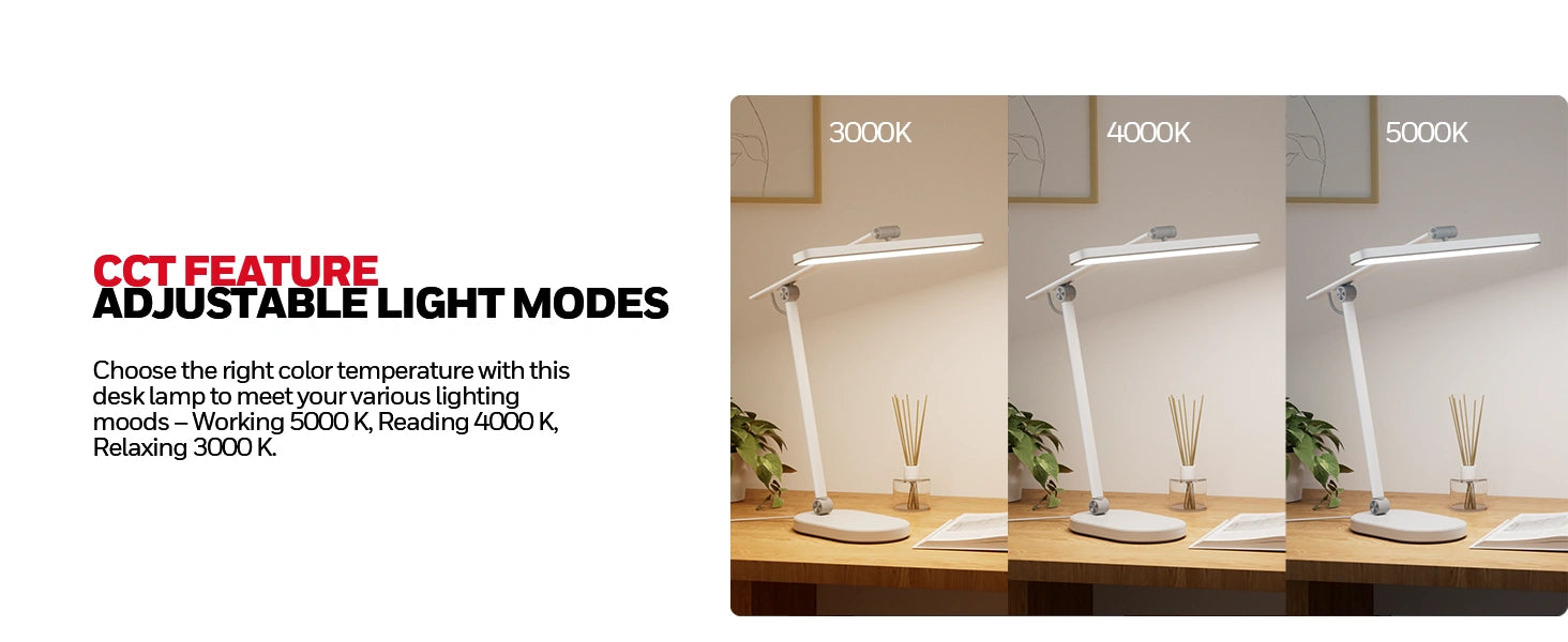 Adjustable color temperature settings on Honeywell desk lamp for different study modes