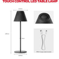 Black honeywell m1 rgb cordless table lamp with ribbed shade and slim stand perfect as a night light or table lamp