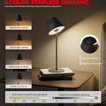 Black textured honeywell m1 rgb cordless table lamp with touch control and memory function for night light use