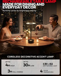 Black honeywell m4 portable rechargeable cordless led table lamp with circular light and sleek modern design