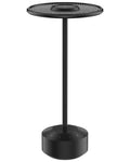 Black circular honeywell m4 portable rechargeable cordless led table lamp with sleek modern design and perforated top surface