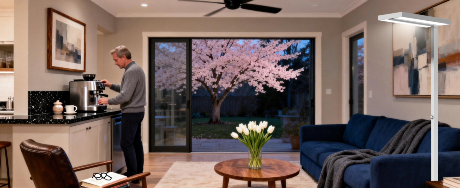 Anpassbare Farbtemperaturbeleuchtung, die natürliches Tageslicht für das emotionale Wohlbefinden nachahmt