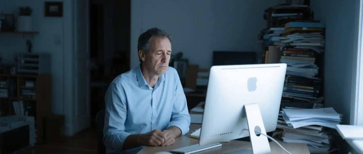 Online teacher using ring light and ambient desk lamp for balanced screen-time lighting during Zoom session